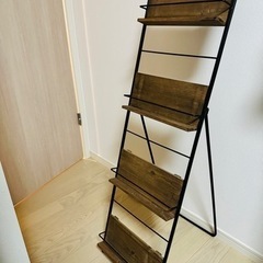 salut! サリュ アイアン ウッド マガジン スタンド 4段 折り畳み WEB