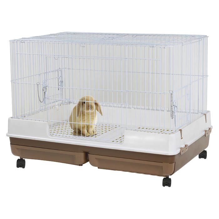 マルカン うさぎのカンタンおそうじケージ ワイド ブラウンの通販