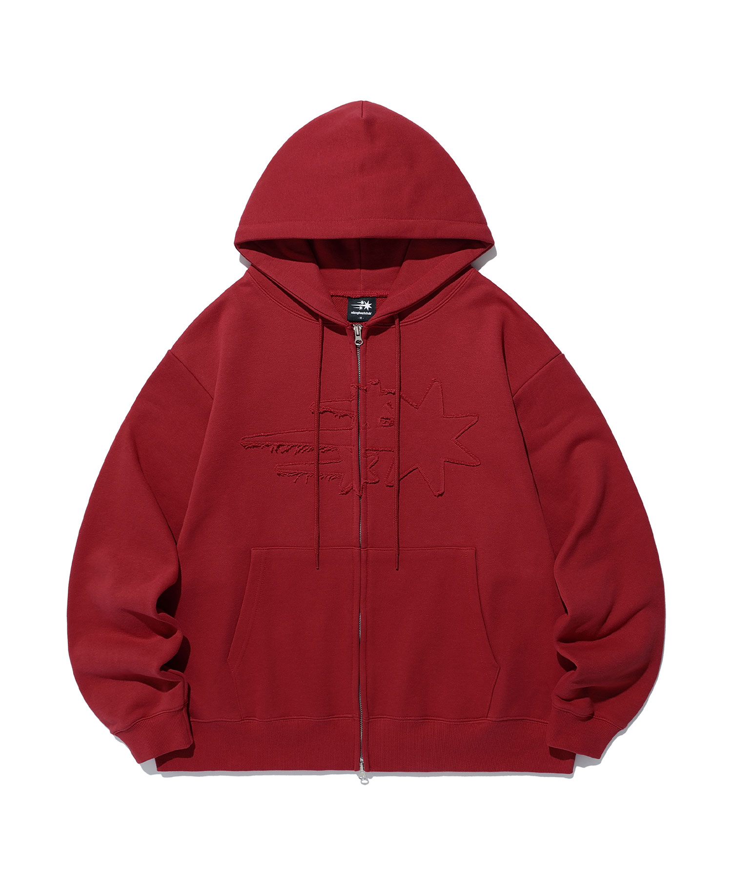 K-POPアイドル着用] 3STAR LOGO ZIP HOODIE_RED(NG2EFUM480A