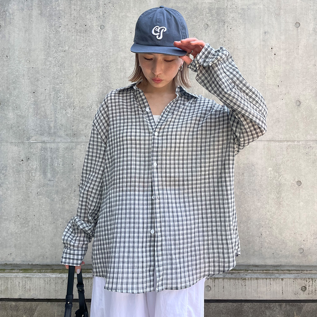 ユニセックスシアサッカーチェックシャツ | ファッション通販サイト NUGU