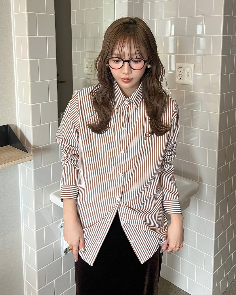 ハートポイントストライプシャツ | ファッション通販サイト NUGU