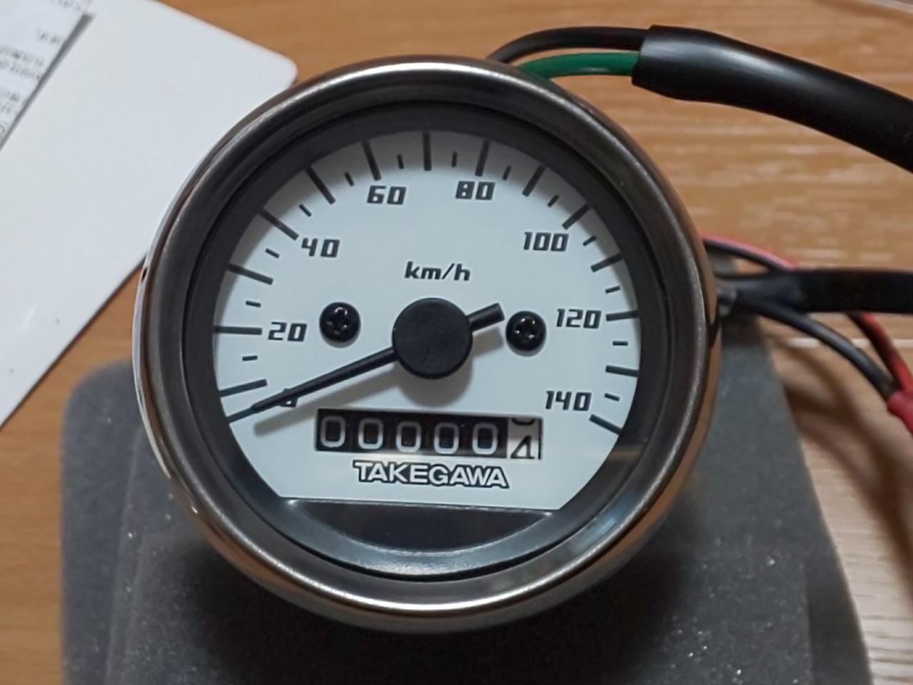 スペシャルパーツ武川 Dタイプホワイト＆ブラックスピードメーター の