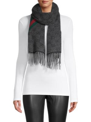 Gucci Monogram Wool & Alpaca Scarf on SALE | Saks OFF 5TH