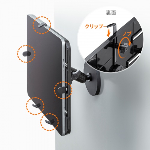 スチール製ラックや工事車両などに取り付けできる、強力マグネット式