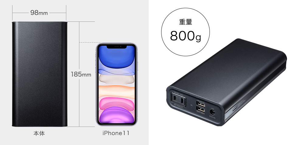 BTL-RDC16【モバイルバッテリー（AC・USB出力対応）】ACコンセント