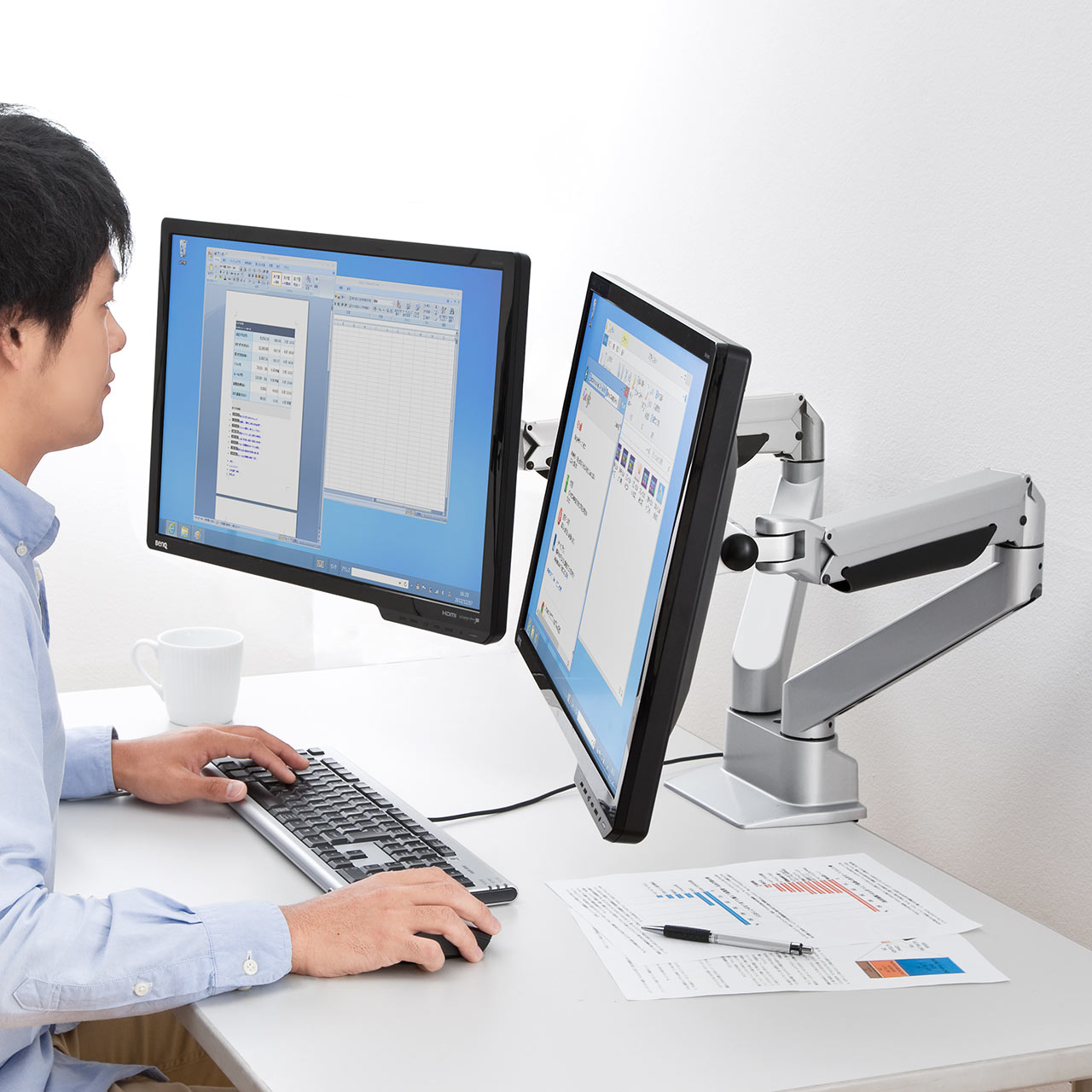 ☆PC モニター アーム 34インチ メカニズム式 液晶ディスプレイ