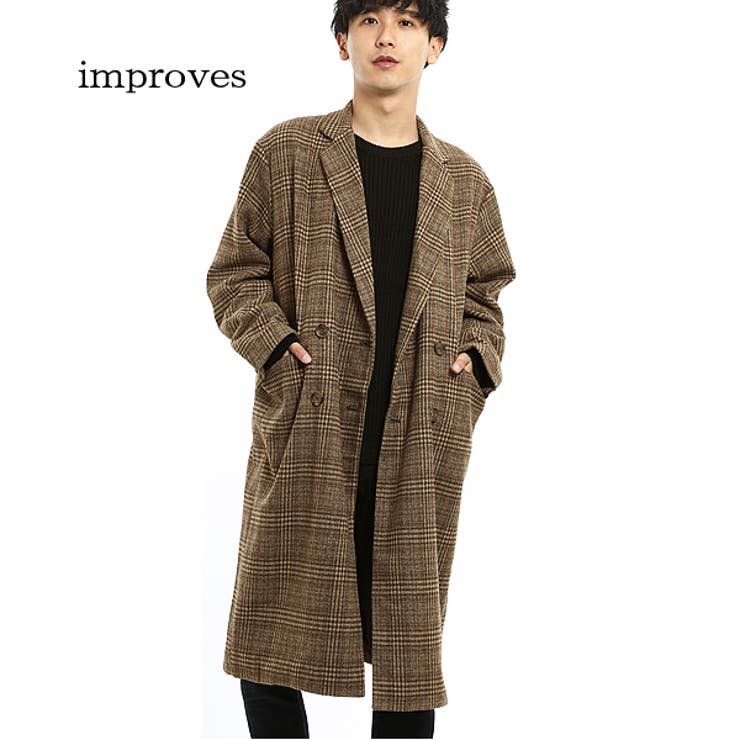 チェスターコート メンズ グレンチェック[品番：IP000004288