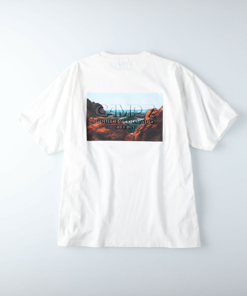 エンボスフォトTシャツ メンズ(M ホワイト): トップス｜Right-on公式