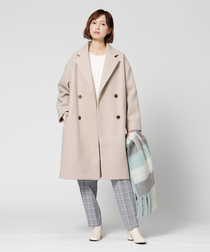 ベージュ チェスターコート ウール系 チェスターコート(M-L ベージュ