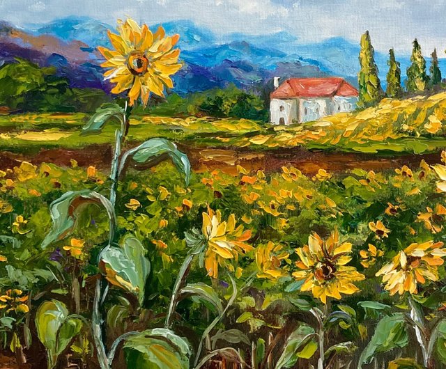 ヒマワリ ひまわり 風景画 絵画 油絵 油彩画 絵 花 原画 F10号