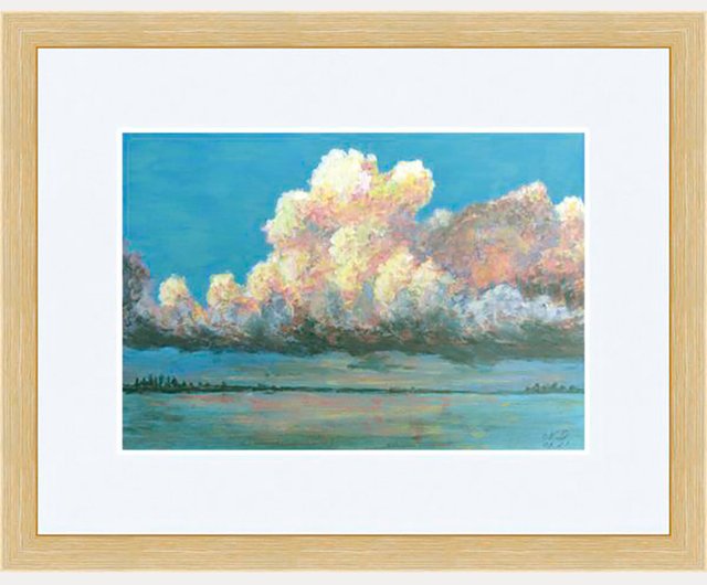 送料無料】ロシア 嵐の空の絵画 オリジナル アート ロサンゼルスの雲の