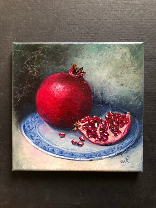 絵画 インテリア 絵 額付(黒) 油絵 uF6-051721 静物 果物 絵画