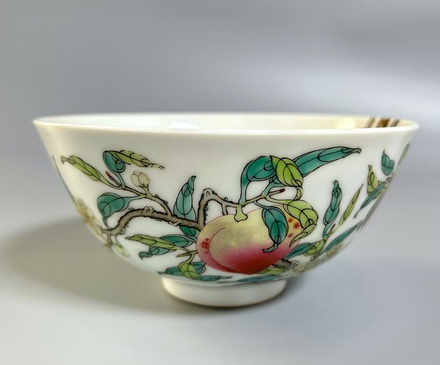 中国 粉彩漢詩花鳥文 煎茶碗 C R8963 中国 大明成化年製