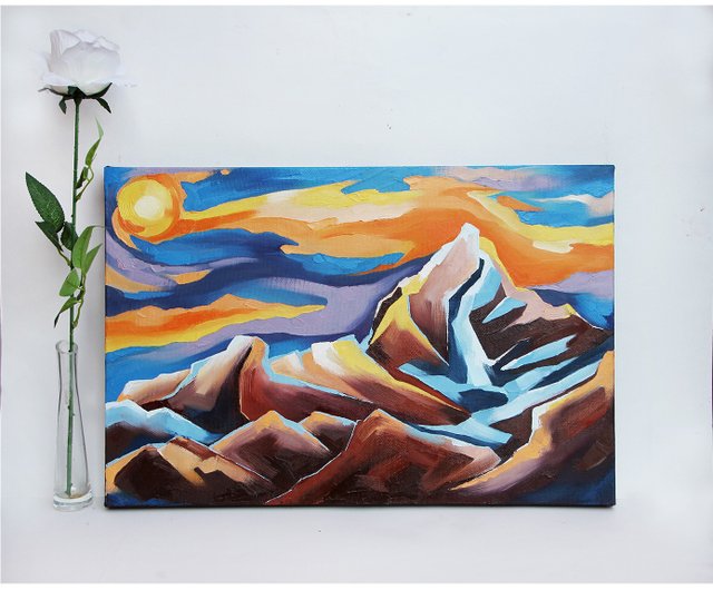 水彩画】三水公平/ヒマラヤ/ネパール/真作/絵画/額付き/山脈/山 水彩画