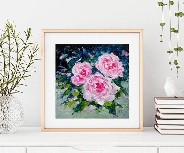 作者不詳 Hattari 油彩画 バラの花束 作者不明 バラ 花束 油彩画 装飾