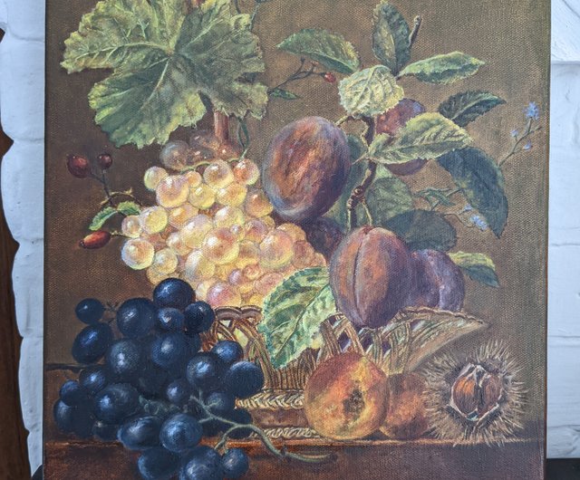 絵画 インテリア 油絵 uF6-061203 静物 果物 ぶどう