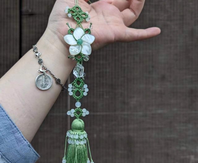 中国結びタッセル古典ペンダントプレス前立て扇子ペンダントバッグ