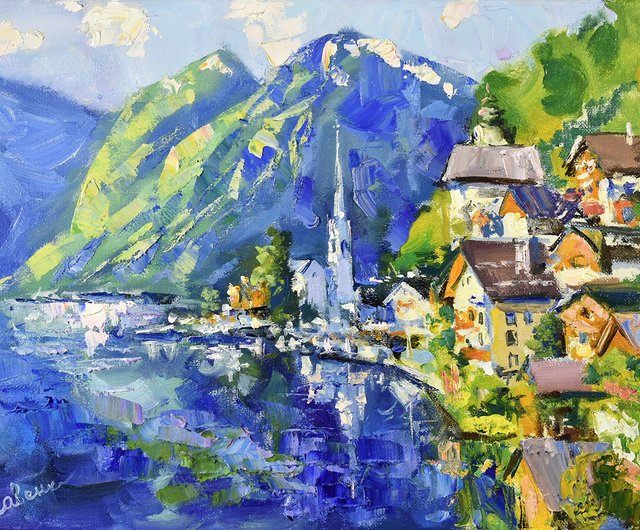 油絵「初夏のハルシュタット」F100号 原画