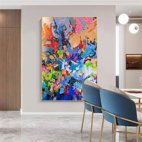 絵画781 油絵/抽象画風/植物/S4号