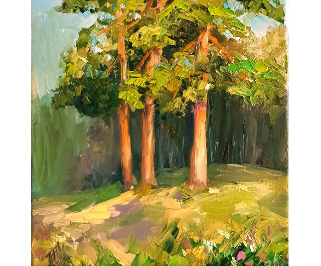 アクリル画 原画 「オータムフィールド03」額縁付 F4サイズ キャンバス