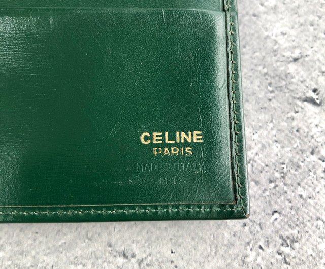 日本直送 名牌中古包 】CELINE セリーヌ 財布 グリーン ガンチーニ