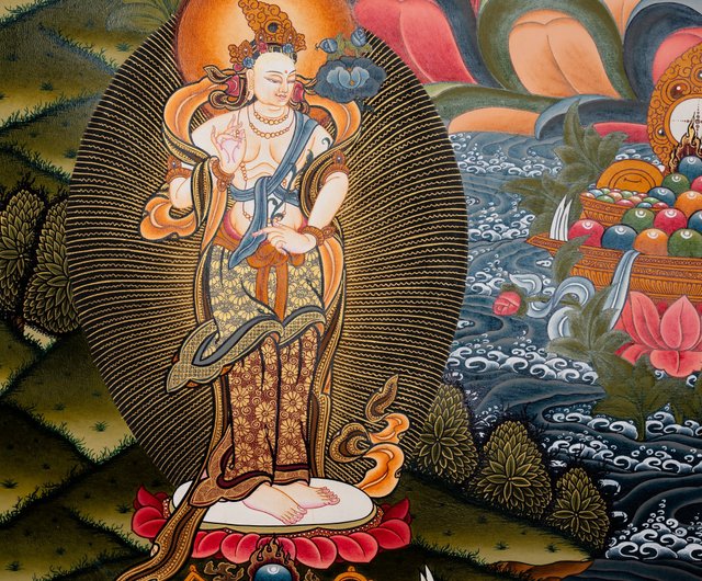 ◇六字咒観音菩薩タンカ／仏画／チベット-A2 六字観音菩薩（ろくじ