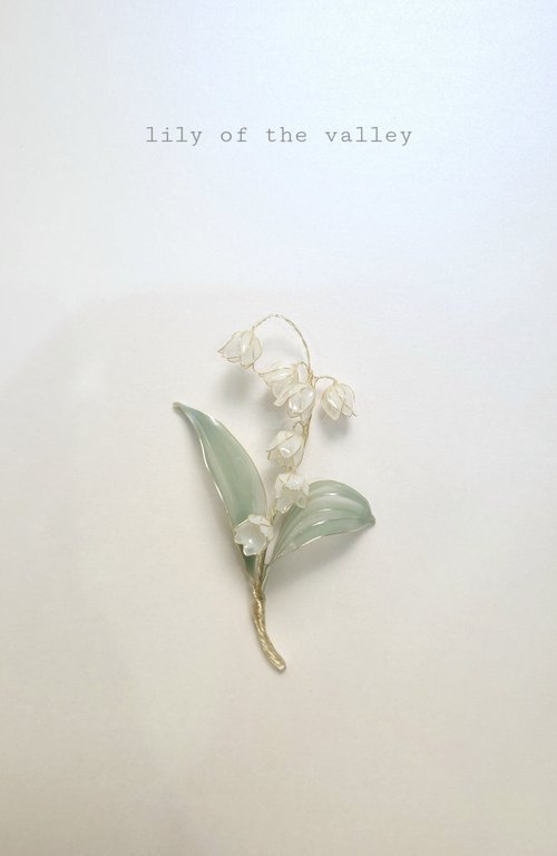 未使用アンテプリマ スズラン花ブローチ 未使用アンテプリマ スズラン
