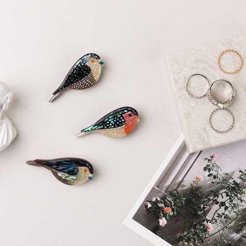 服部峻昇作 螺鈿ブローチ 螺鈿ブローチ 桜 金蒔 - SAGARADEN.com