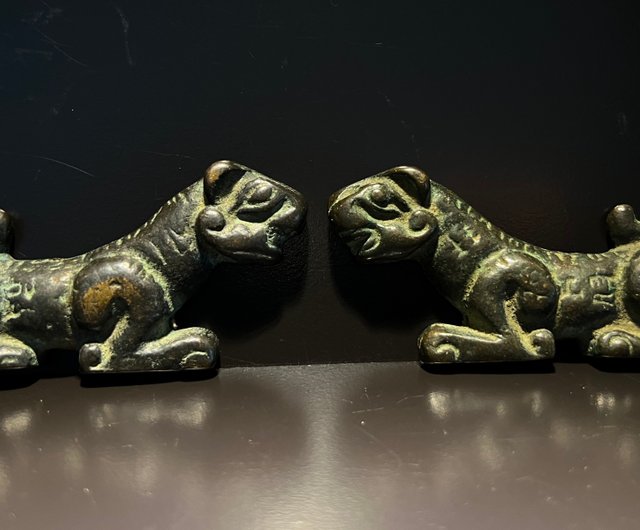 清朝虎符兵符將軍令牌青銅虎符一對價格老包漿虎符信物山奇藝術｜擺飾