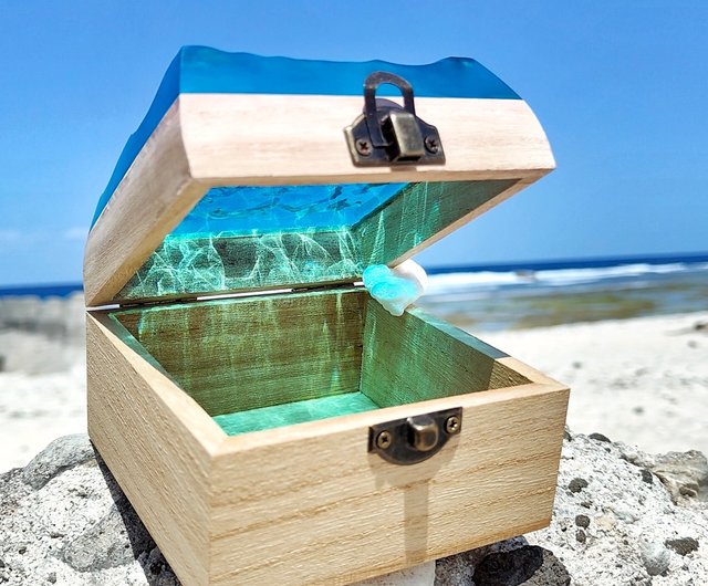 台湾 グリーンハンドメイド/レジンウェーブオーシャンログリング