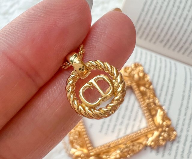 ディオール Dior ロゴ アクセサリー ネックレス ピアス ゴールド 美品