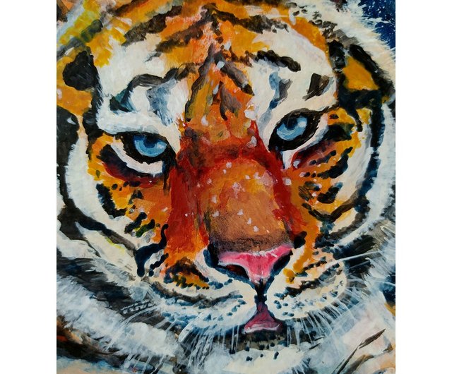 あるがままに】虎 トラ アクリル画 ポップアート キャンバスF6号 BAEZ3
