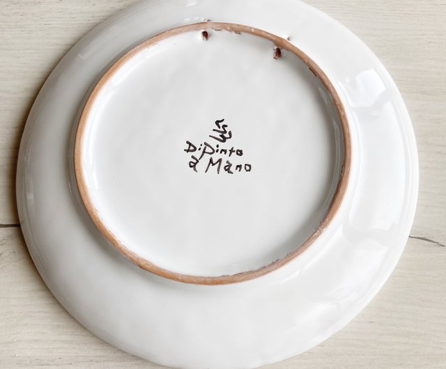 絵皿 20cm マヨリカ焼き トリナクリア シチリア イタリア陶器 壁掛け