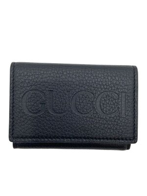 GUCCI(グッチ) / 2つ折り財布/レザー/BLK/レディース/バンブー/がま口