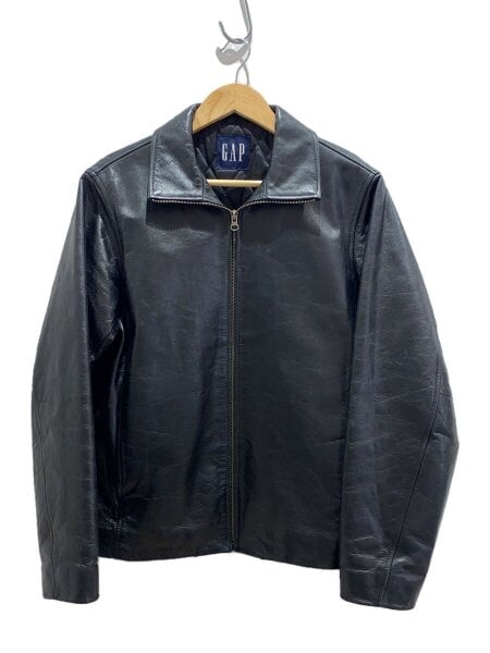 90s OLD GAP ギャップ レザー シングルライダースジャケット 黒