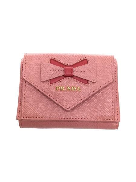 PRADA サフィアーノトライアングル ピンク ミニウォレット PRADA