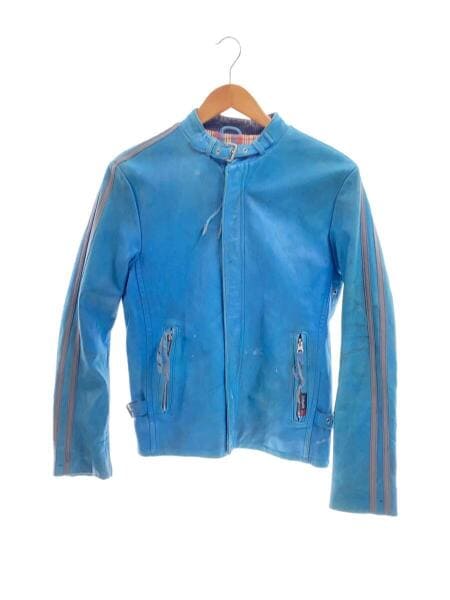 Schott レザーシングルライダースジャケット S 青