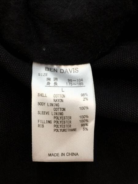 BEN DAVIS(ベンデイビス) / ジャケット/L/コットン/BLK/アクティブ