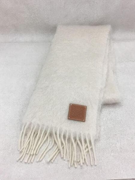 ロエベ LOEWE マフラー ホワイト フリンジ ホワイト（白）系 LOEWE
