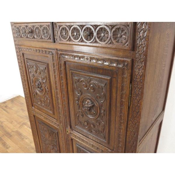 キャビネット 収納棚 アカンサスの彫刻 フランスアンティーク家具