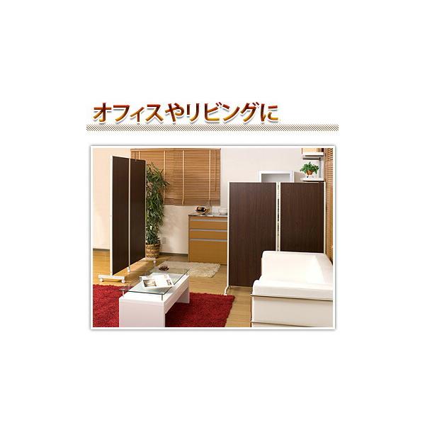 キャスター付きパーテーション 2連 高さ180cm ダーク ナチュラル 店舗