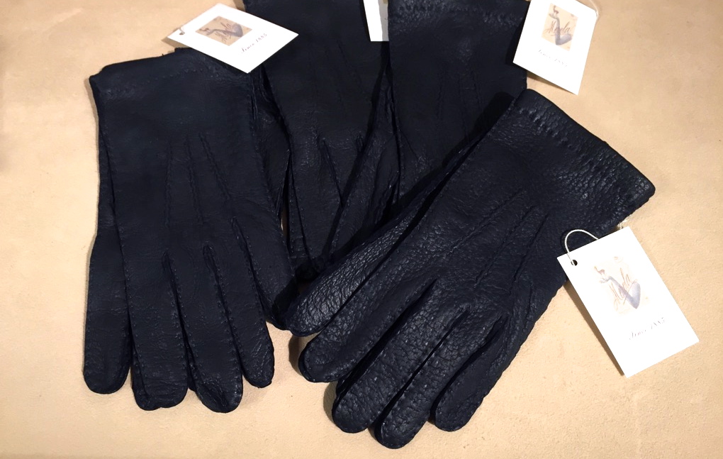 メローラ ペッカリー紺 ライニングなし 革手袋 グローブ MEROLA