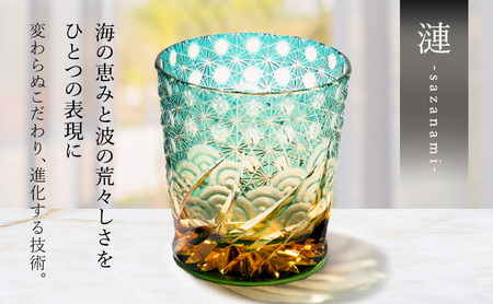 1805 手作りガラス 切子 カップ＆ソーサー 未使用 1805 手作りガラス