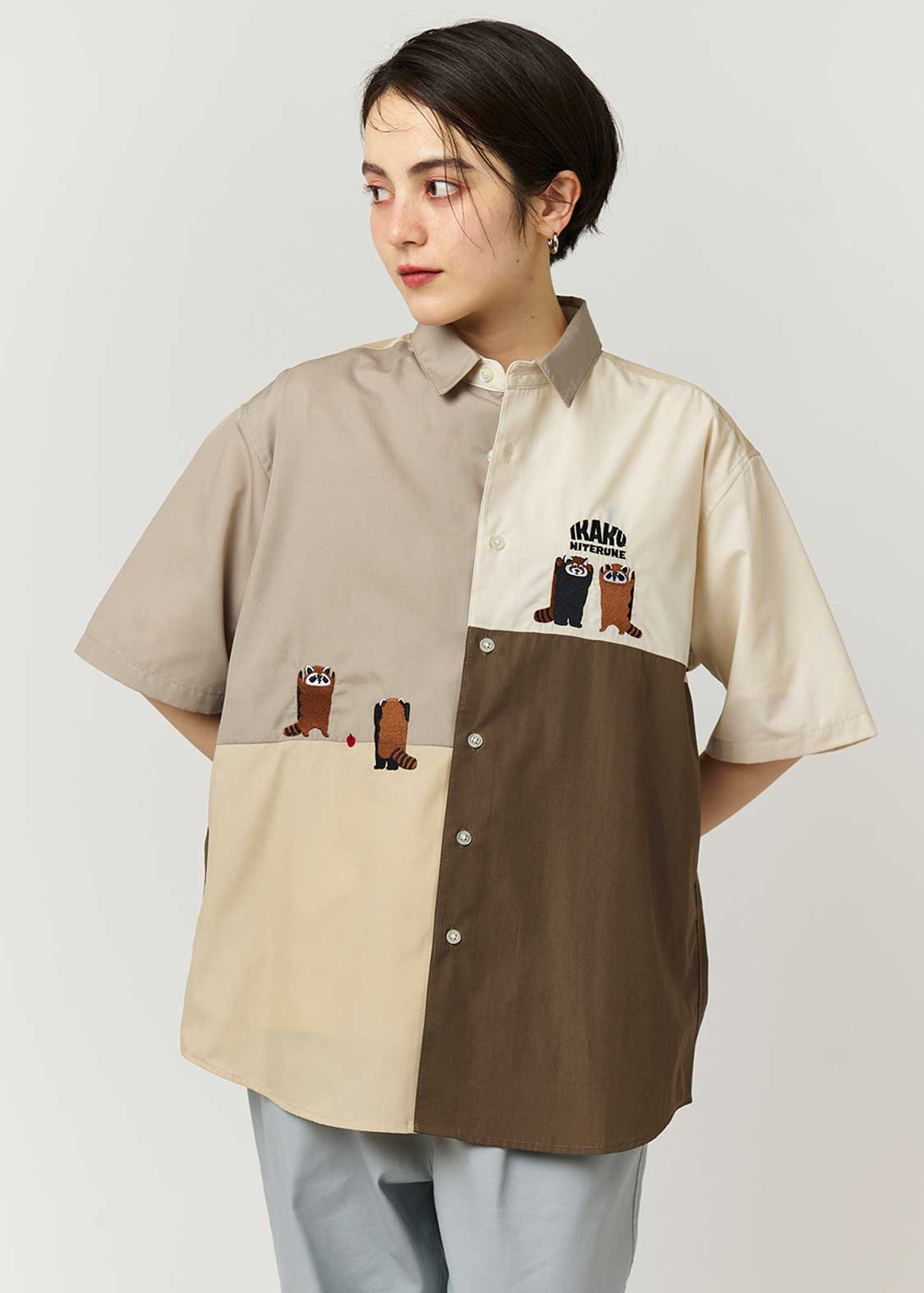 イカクニテルネ｜ルーズフィット半袖シャツ｜ユニセックス｜グラニフ