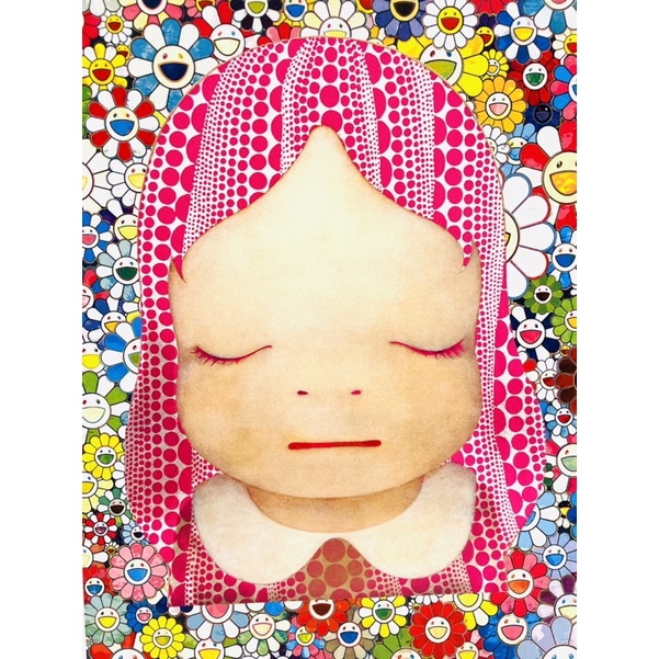 村上隆 花畑 ピンク ポスター アート 人気画家 (草間彌生 奈良美智