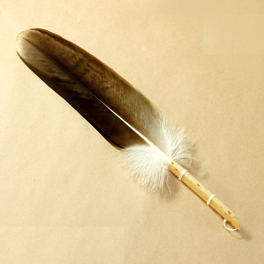 未使用 茶道具 仕立師 杉本鳳堂 羽箒一双 左羽 炉用 右羽