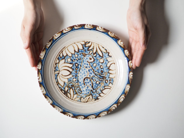 沼田智也 豹文8.5寸皿