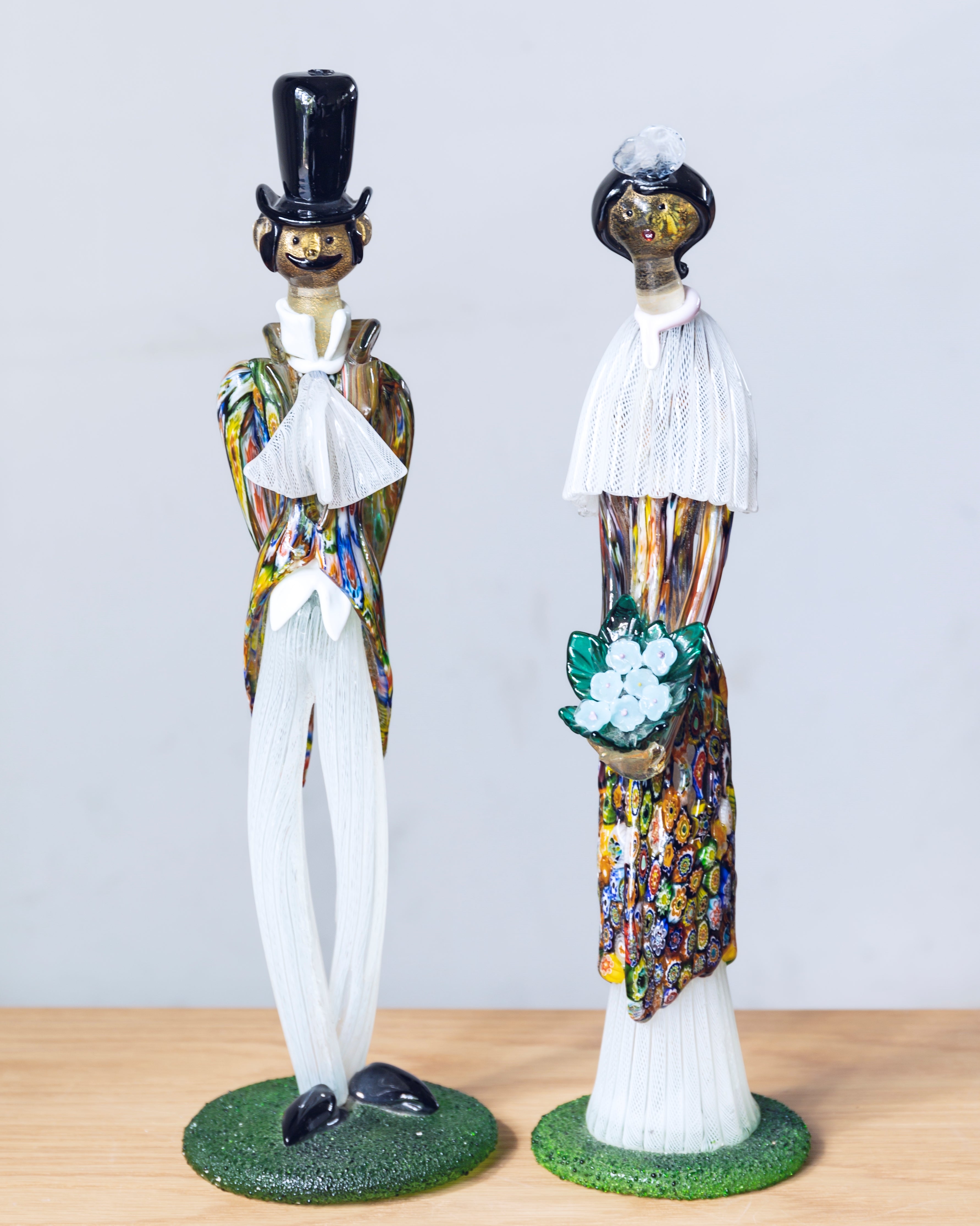 MURANOムラーノベネチアドールペアベネチアンガラス置物人形 ムラノ