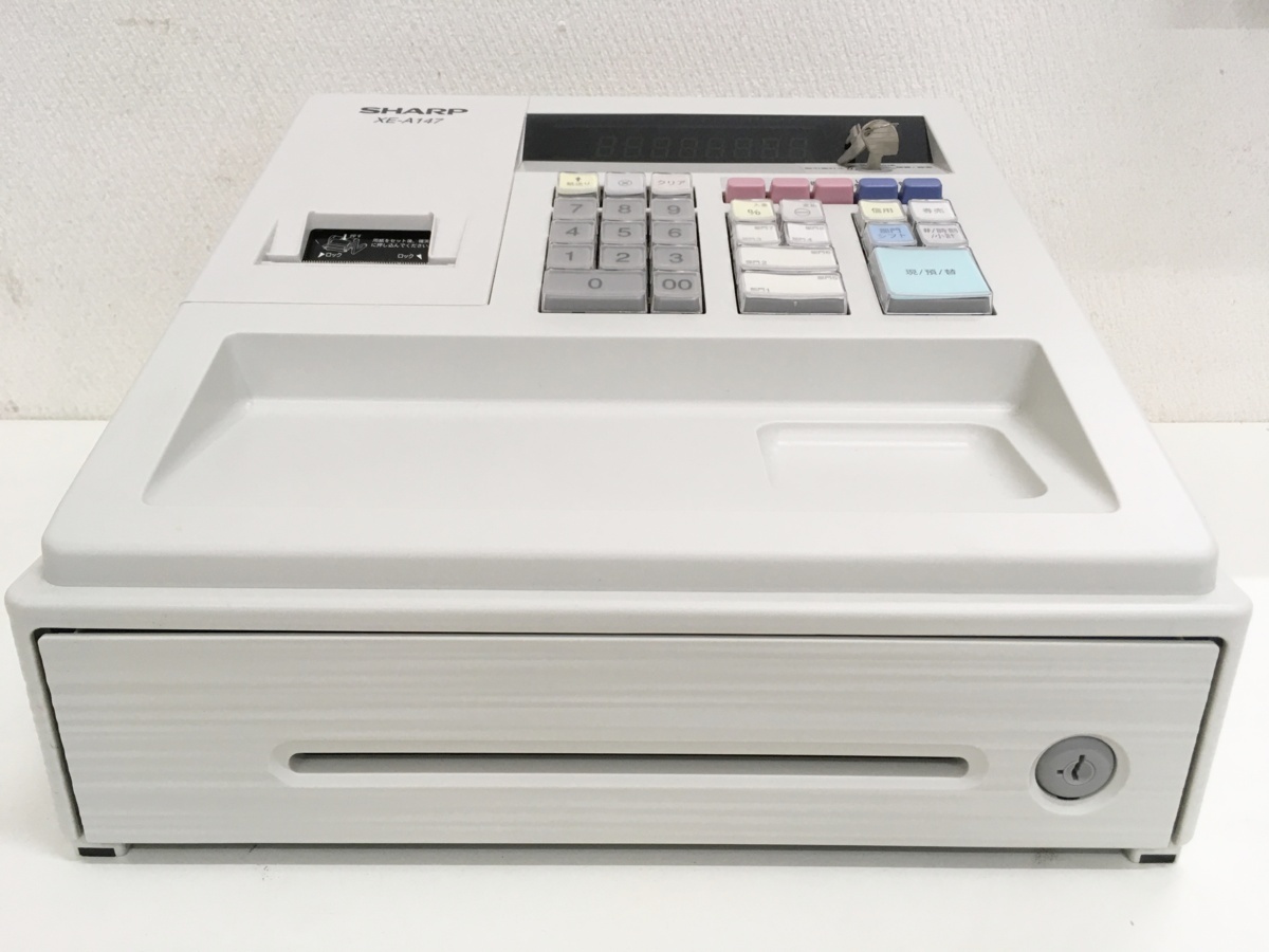 レジスター/SHARP/XE-A147、レジ、ロール付き 美品】SHARP 電子