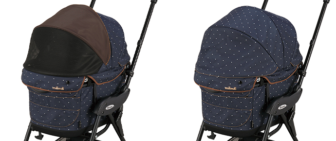 ペットカートオプション｜ミリミリ 着せ替え幌＆キャリーカバー｜コム